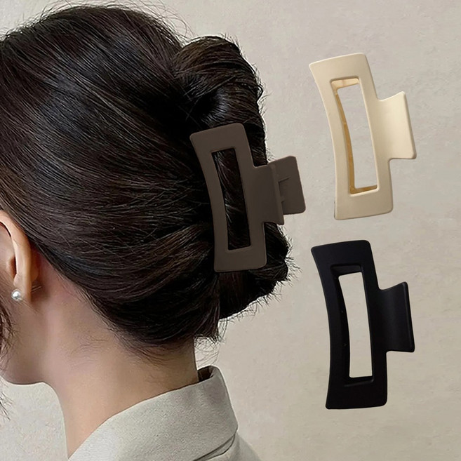 나엘 소형8.5 무광 사각 헤어집게핀 3종6개