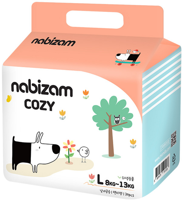 [체험팩] 나비잠 기저귀 코지 팬티 3장 모음, 대형(L), 3매