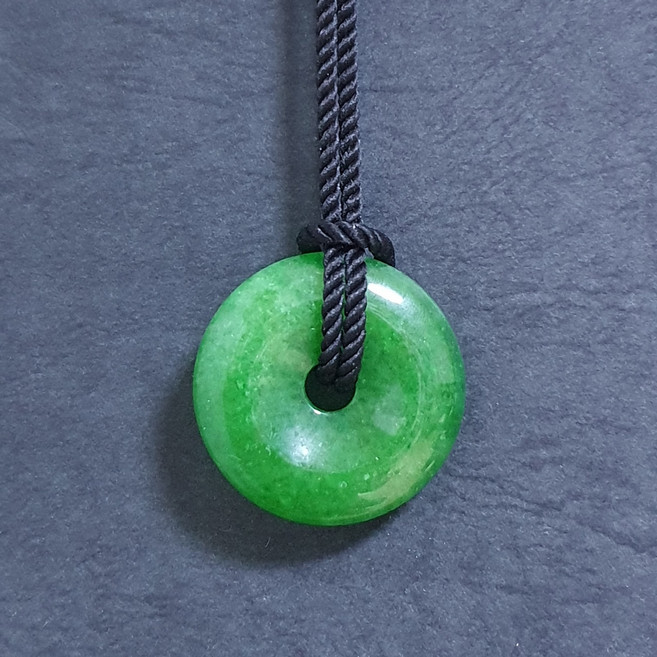 코드트리 천연 비취옥 펜던트 목걸이 남녀공용 액막이 40mm 임페리얼 그린제이드 애뮬릿