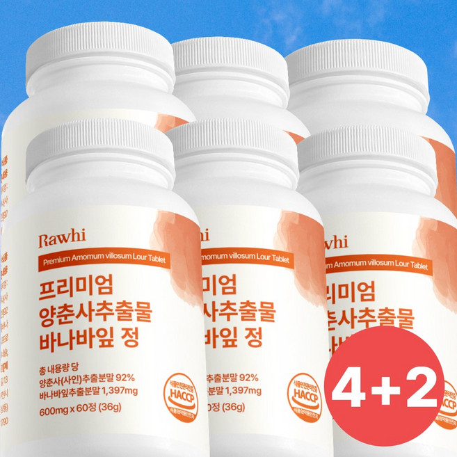 라휘 프리미엄 양춘사 추출물 바나바잎 케어 33000, 6개, 60정