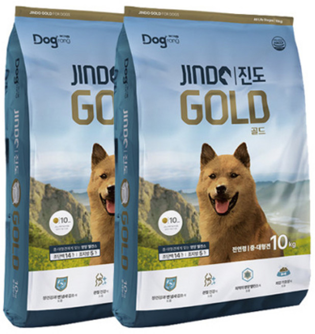 도그랑 진도 골드 전연령 중 대형견용 사료 10kg X 2개, 가수분해닭