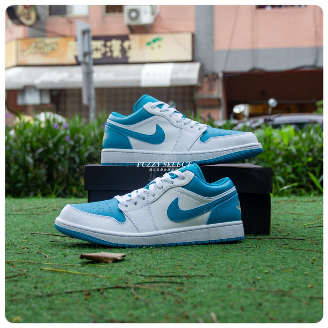 FUZZY Air Jordan 1 Low Aquatone 男鞋 553558-174