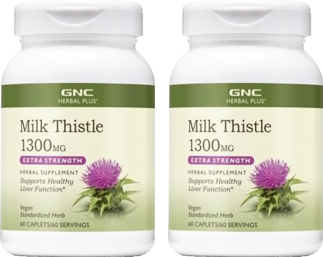 GNC 밀크 씨슬 1300mg 엑스트라 스트렝스 캐플렛, 60정, 2개