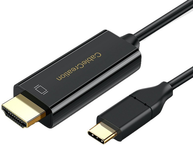 CableCreation Type-C 轉 HDMI 傳輸線 鍍金接頭 即插即用 高畫質影音傳輸, 1個