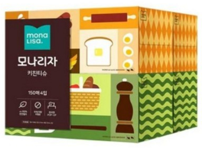 모나리자 키친티슈, 150매, 8개