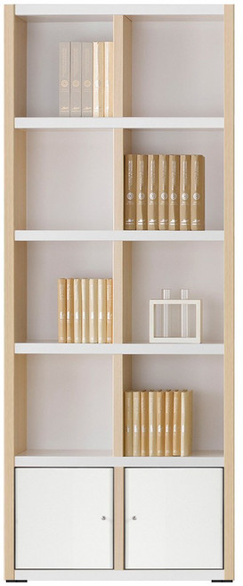 예뫼솔 2000시스템5단책장(하문형) TV책장 책꽂이 수납장 진열장, 5단-0800책장(하문)-메플+화이트, 5단