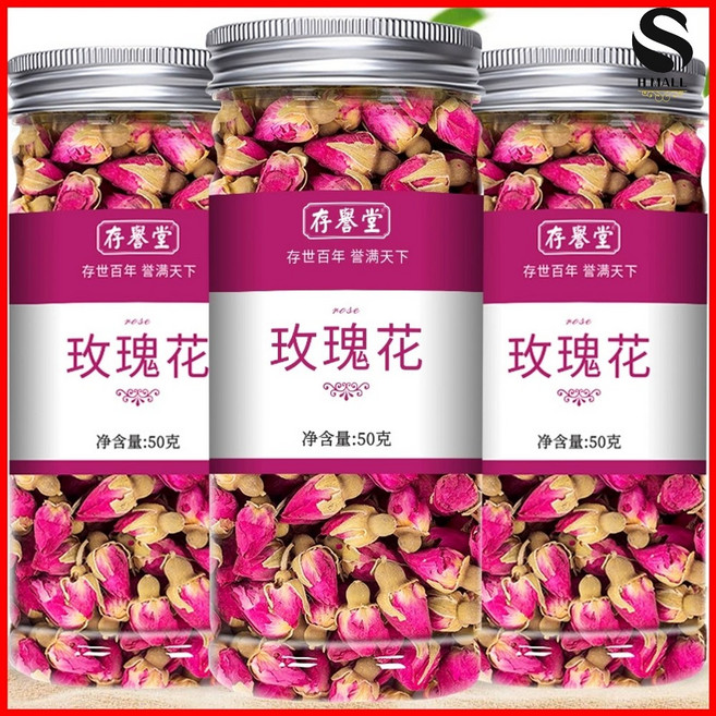 SH914 중국차 쟈스민 장미차 드라이 플라워 버블티 로즈 꽃잎 식용 겹, 로즈,  구기자, 대추 총3병, 1개, 1개입, 1g