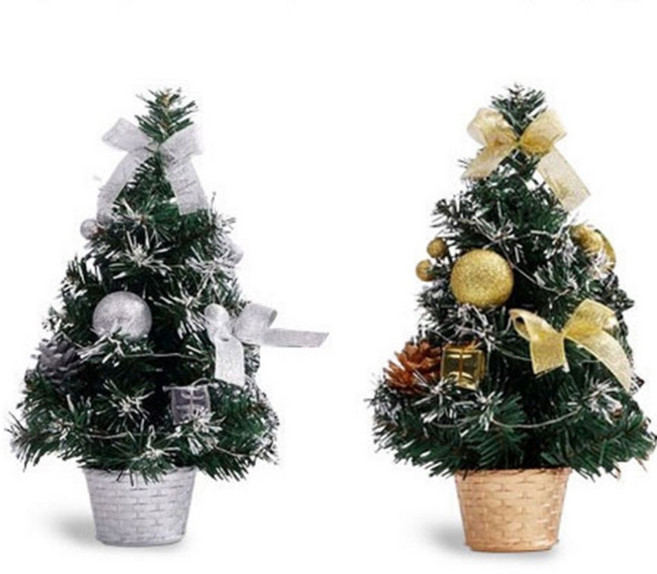 크리스마스 테이블 미니트리 LED조명, GOLD+SILVER