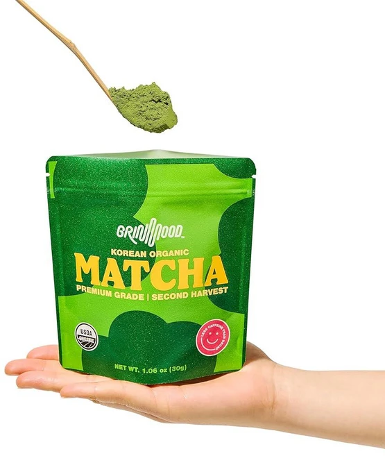 GRIN MOOD 말차 파우더 - 프리미엄 유기농 녹차 파우더(30.1g/1.1온스) - 디카페인 녹차 정통 한국 말차 할랄, GRIN MOOD Matcha 유기농 프리미엄 녹차 파, 1개 - 쿠팡