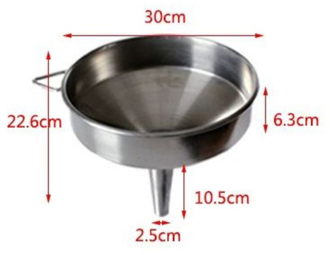 스테인리스 대형 특대형 분말 두꺼운 깔테기 깔때기, 1개, 30cm 원통관 2.5cm