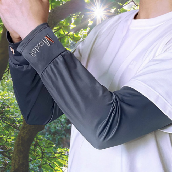 야외 활동 필수템 쿨링 루즈핏 스포츠 팔토시, 1세트, 딥그레이