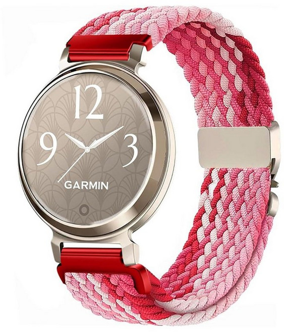 Issinlky Garmin Lily 2와 호환되는 나일론 브레이드 밴드 여성용 14MM 교체용 탄성 스트랩 140417, Violet