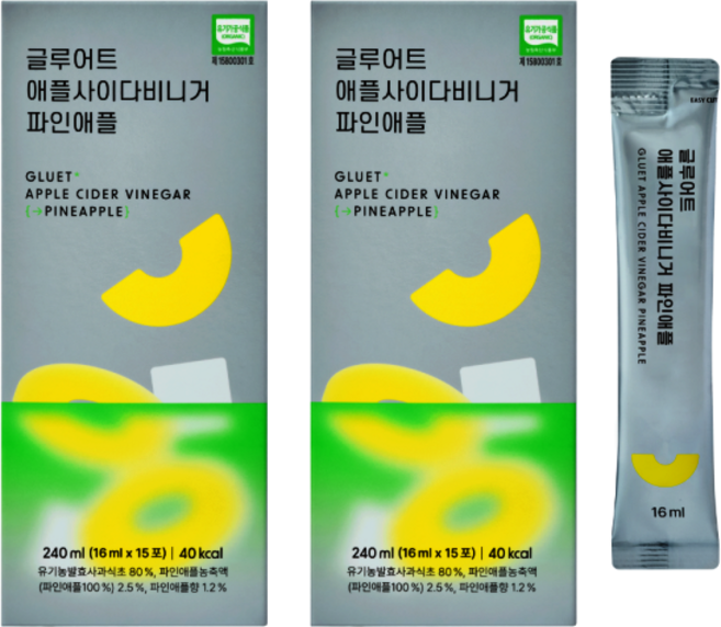 글루어트 유기농 애사비 파인애플 사과식초 애플사이다비니거 천연발효 초모식초, 30개, 16ml