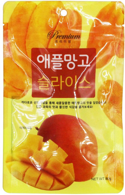 [달콤박스] 애플망고 슬라이스 80g 원물간식 과일 건애플망고, 1개