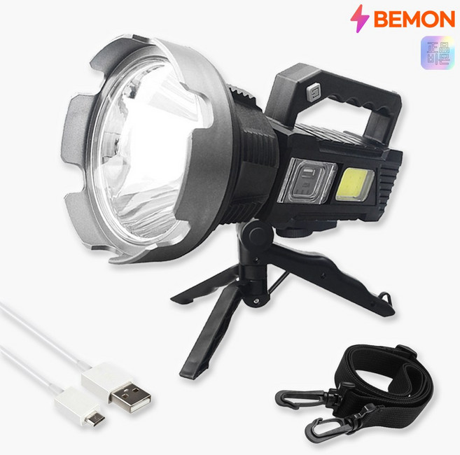 생활방수 5600루멘 XHP90 LED 충전식 손전등 서치라이트 등산 캠핑랜턴, 1개