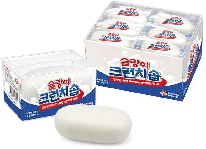 슬랑이 크런치솝 말랑이 비누모양 스퀴시 스트레스볼, 화이트, 1개