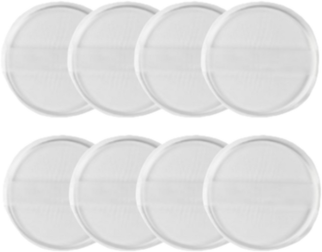 프렌지 투명 톡톡 실리콘 퍼프 썬블럭 퍼프, 8개, 원형