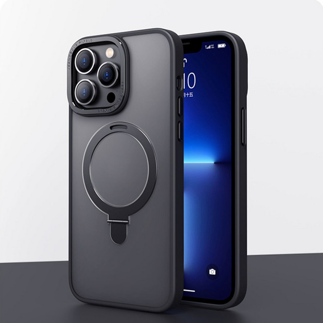 QITECH 水晶盾 磁吸支架手機殼 支援磁吸無線充電 氣囊防摔 適用於iPhone 12/13系列 Magsafe