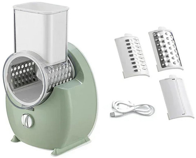 자동 전기 야채 절단기 파워 주방 도구 다기능, Color: 1. Green-Charging model, 1개