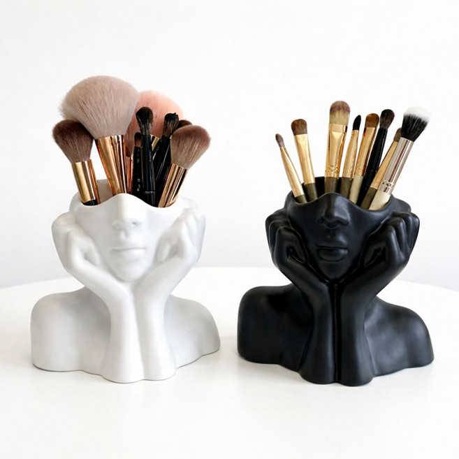세컨드드랍 오브제 메이크업 브러쉬 홀더, 화이트, 1