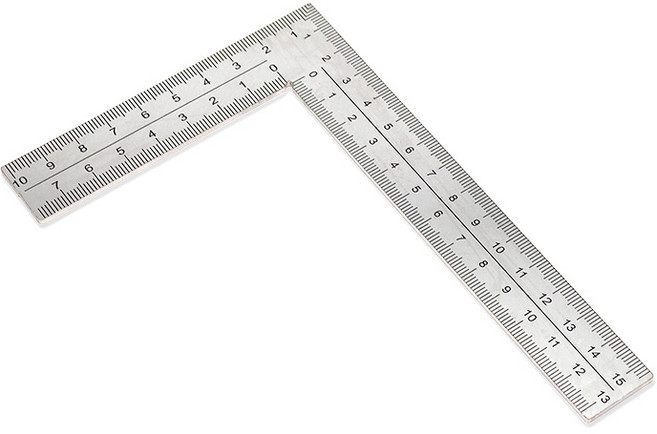 아이베란다 L형 직각 자 스퀘어 양면 눈금 목공자, 10x15cm, 1개