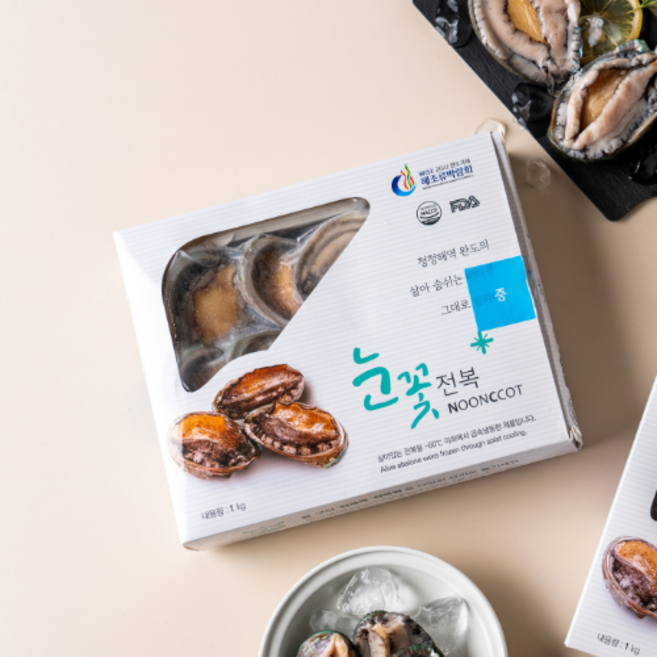 눈꽃전복(냉동전복) 중 1kg, 1개