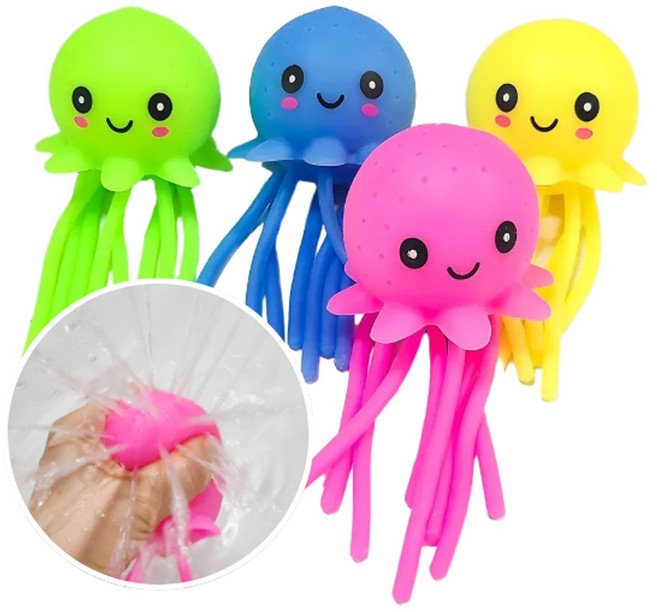 문어 말랑 물풍선 4종세트, 1세트, 옐로우+그린+핑크+블루