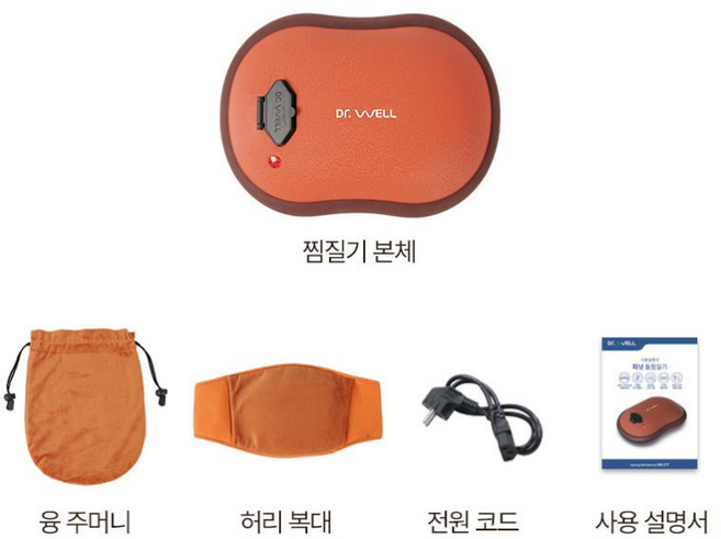 닥터웰 밀착땅콩 돌찜질기 DWH-179 + 허리 복대 세트, 혼합 색상