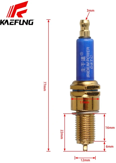 오토바이 점화 플러그 D8TC 수직 엔진 CG 시리즈와 호환 125cc 150cc 200cc 250cc 오프로드 차량 모토크로, 파란