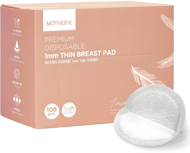 마더케이 1mm 씬 일반형 수유패드, 108개입, 1개 - 쿠팡