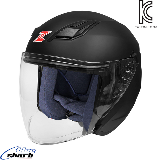 블루샤크 오토바이헬멧 썬바이저 내장 kc인증 오픈페이스 제로지 내피분리 초경량 통풍 자외선차단 바이크 헬멧, 화이트, XL