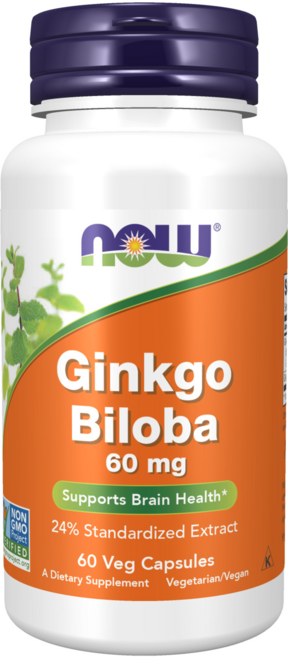 나우푸드 징코 빌로바 60mg 베지 캡슐 비건, 1개, 60정