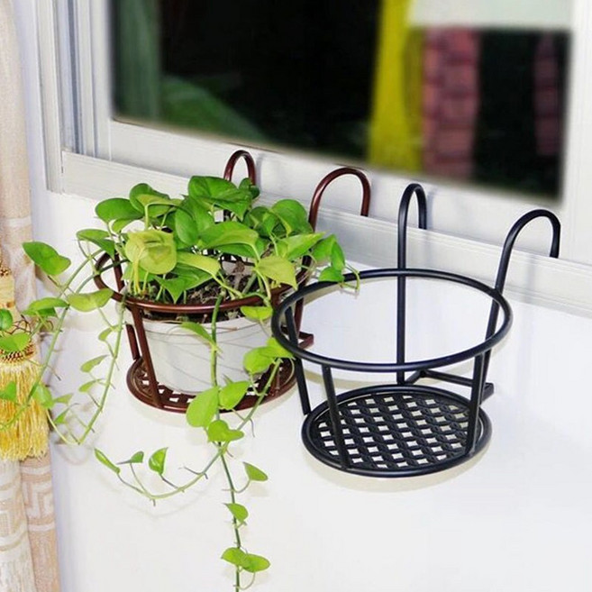 베란다 발코니 난간 화분 걸이대 창틀 배란다 철제 철재 식물 화분고리 거치대 행잉 공중, 본상품선택