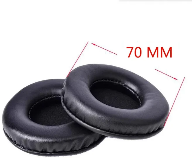 헤드폰 커버용 이어 패드 스폰지 가죽 폼 쿠션 40mm 90 100, 03 outer diameter 70mm