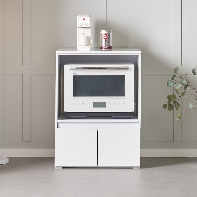 쉐도우 전자레인지 선반 다이 광파 오븐 렌지대 수납장 600, 화이트, 2단