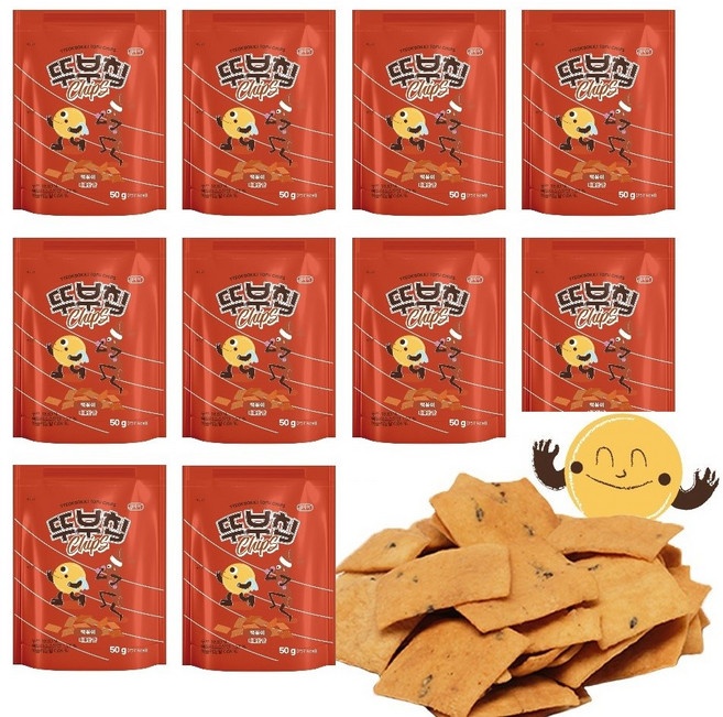 영양간식 두부과자 두부스낵 떡볶이칩 50gx12봉 /뚜부과자 쿠키 스낵 크래커 과자간식, 600g, 1세트