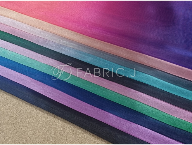 크리스탈 물나염 그라데이션 한복 노방 오간자 원단 FJ-307S, 갤럭시[12], 1개