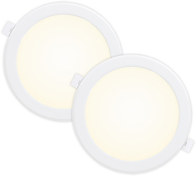 라인조명 LED 에코 6인치 다운라이트 (벌레유입방지/방습), 주백색(아이보리빛) 15W, 2개