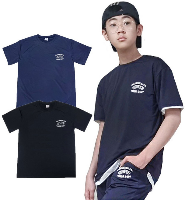 주니플로우 여름 주니어 쿨링반팔티셔츠 초등학생 중학생 쿨기능성티 사방스판 남아 남학생 의류 옷 빅사이즈