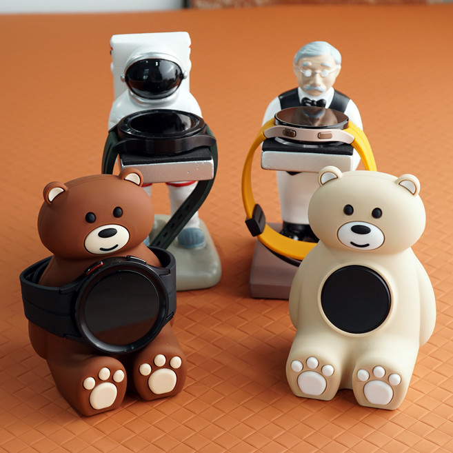 갤럭시워치7 6 5 4 호환 충전 거치대 충전독, 곰돌이(브라운)워치765호환