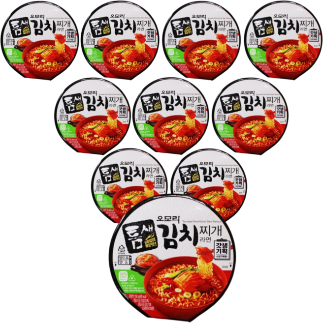 유어스 GS25 틈새 오모리 김치찌개 컵라면 150G, 10개
