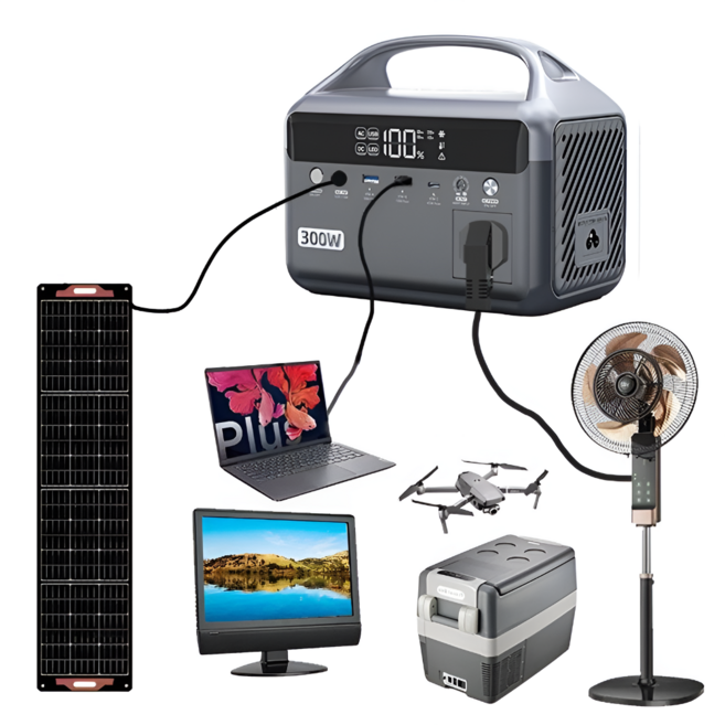 스마트 고속 충전 파워스테이션 파워뱅크 (300W/500W/1000W) 리튬인산철 LFP 배터리 220V 유럽식 플러그, 1개, 300W 파워스테이션 (192Wh)