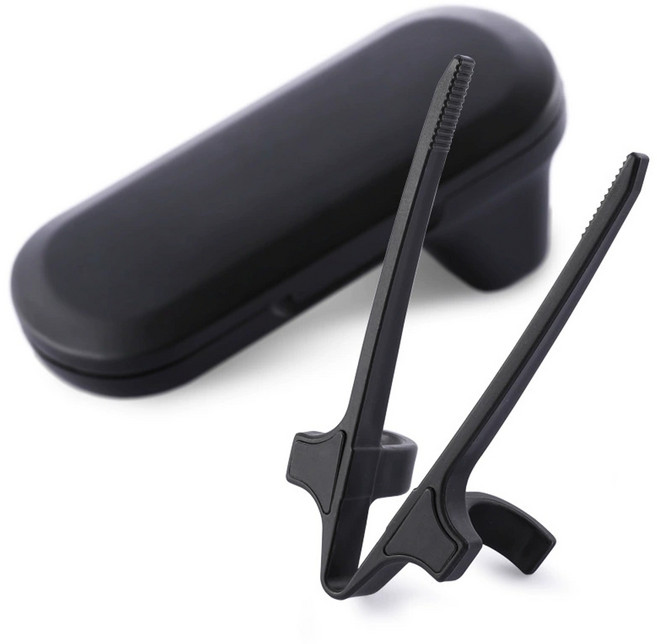 게이밍 과자 집게 과자먹는 간식 스낵 젓가락 4개세트, 블랙 수납함 2세트