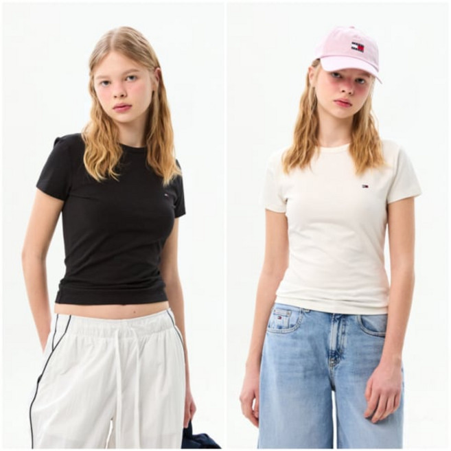 매장정품 TOMMY JEANS 타미진스 여성 슬림 저지 반팔 티셔츠 T32G1TTO05TWT2 1758120