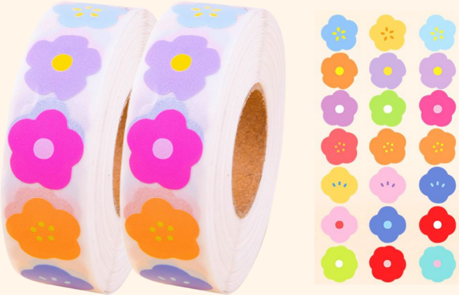 스노벨 1000매입 꽃잎 플라워 스티커, 2세트, 혼합(S719) 1000매