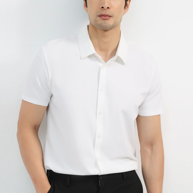 글리멜로 남자 구김없는 스판 쿨링 냉감 반팔 와이셔츠