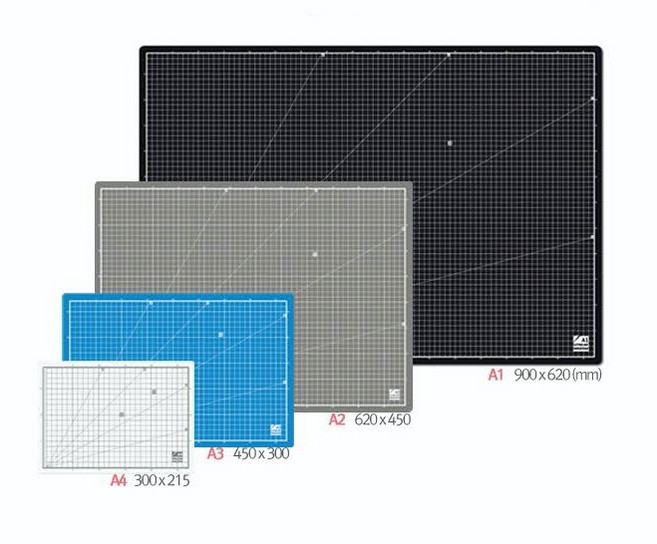 [투빌] 윈스타 pvc 반영구 소재 책상 커팅매트 깔판 칼판 A1 A2 A3 A4 학교 사무실 공방, 블랙
