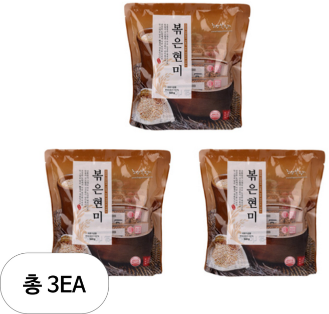 올굿즈 무농약 볶은현미, 500g, 3개
