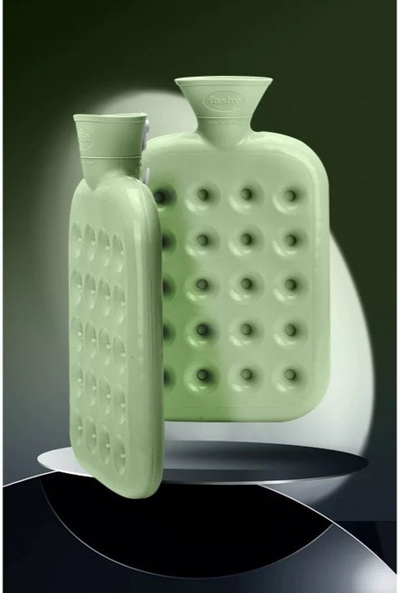 卡樂登 德國原裝 Fashy 熱水袋 5色 坐墊式 裸袋 注水式 1.2L 冰袋 耐壓 耐重 保固二年, 1個, 綠色 (#6424)