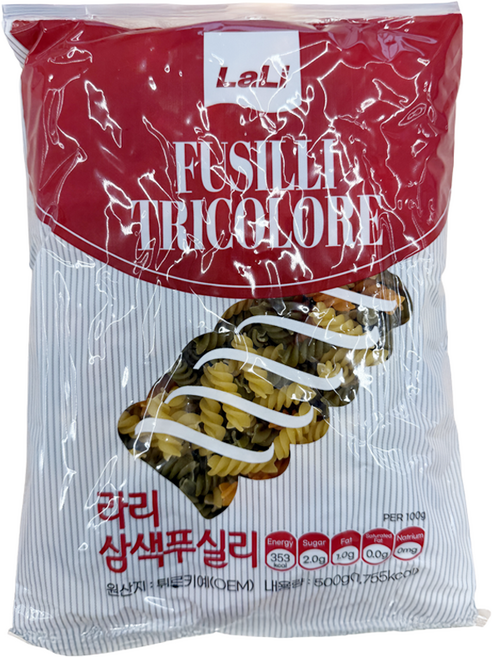 라리 삼색후실리 푸실리, 10개, 500g